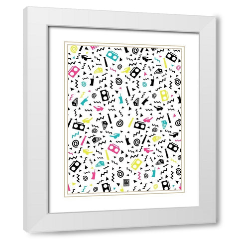 Nineties Party White Modern Wood Framed Art Print with Double Matting by Rodriquez Jr, Enrique