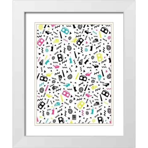 Nineties Party White Modern Wood Framed Art Print with Double Matting by Rodriquez Jr, Enrique