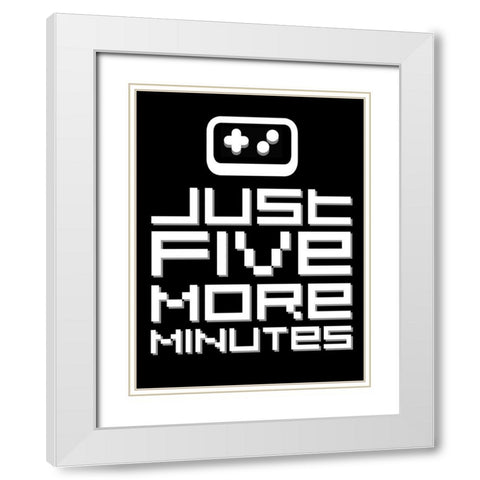 Just Five More Minutes White Modern Wood Framed Art Print with Double Matting by Rodriquez Jr, Enrique