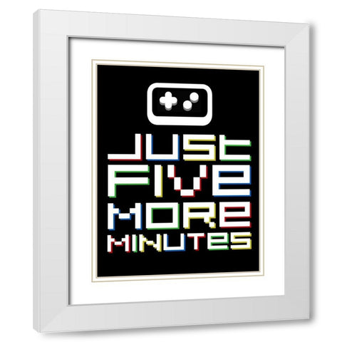 Just Five More Minutes Colors White Modern Wood Framed Art Print with Double Matting by Rodriquez Jr, Enrique