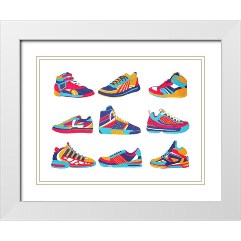 Lollipop Kicks White Modern Wood Framed Art Print with Double Matting by Rodriquez Jr, Enrique