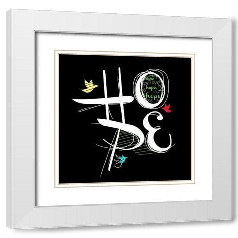Love Hope 1A White Modern Wood Framed Art Print with Double Matting by Rodriquez Jr, Enrique