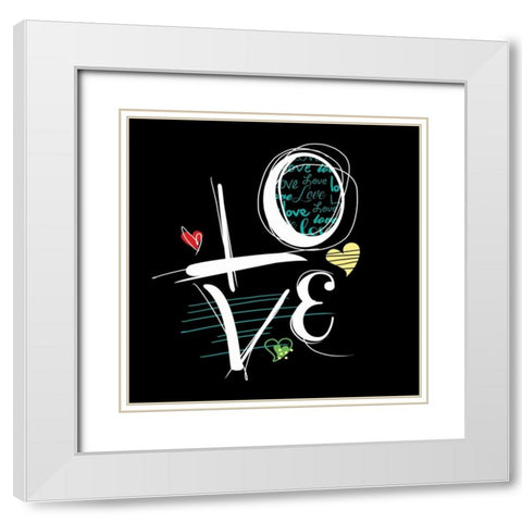 Love Hope B White Modern Wood Framed Art Print with Double Matting by Rodriquez Jr, Enrique