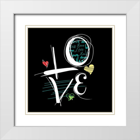Love Hope B White Modern Wood Framed Art Print with Double Matting by Rodriquez Jr, Enrique