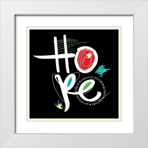 Love-Hope A White Modern Wood Framed Art Print with Double Matting by Rodriquez Jr, Enrique