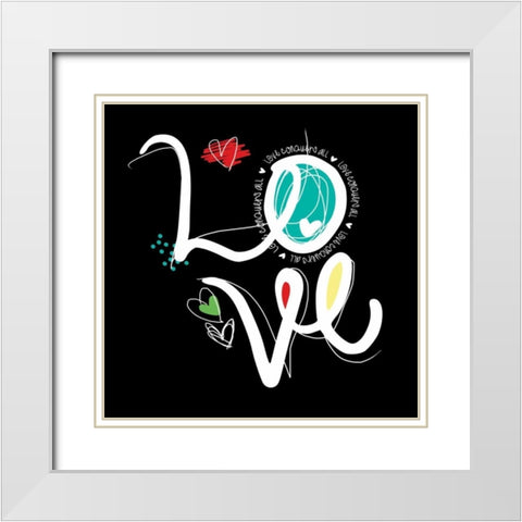 Love Hope B White Modern Wood Framed Art Print with Double Matting by Rodriquez Jr, Enrique
