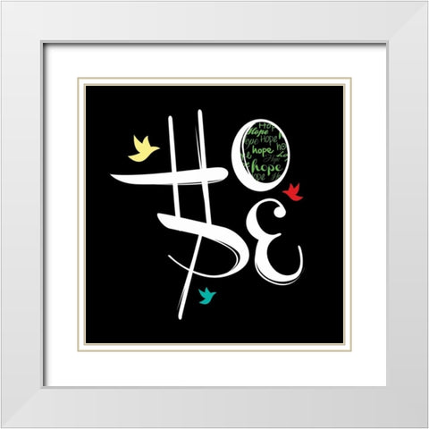 Hope A White Modern Wood Framed Art Print with Double Matting by Rodriquez Jr, Enrique