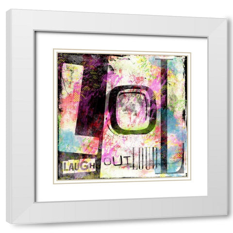 LOL White Modern Wood Framed Art Print with Double Matting by Rodriquez Jr, Enrique