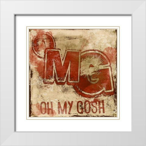 OMG B White Modern Wood Framed Art Print with Double Matting by Rodriquez Jr, Enrique