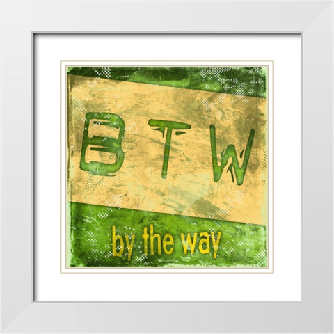 BTW E White Modern Wood Framed Art Print with Double Matting by Rodriquez Jr, Enrique