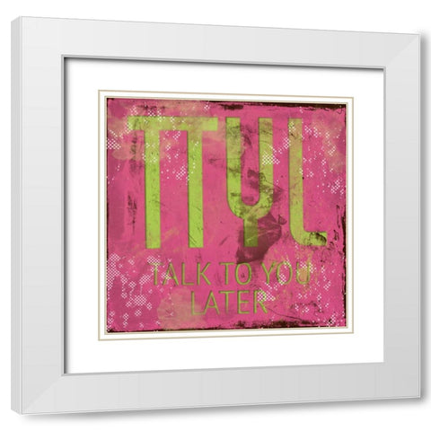 TTYL White Modern Wood Framed Art Print with Double Matting by Rodriquez Jr, Enrique