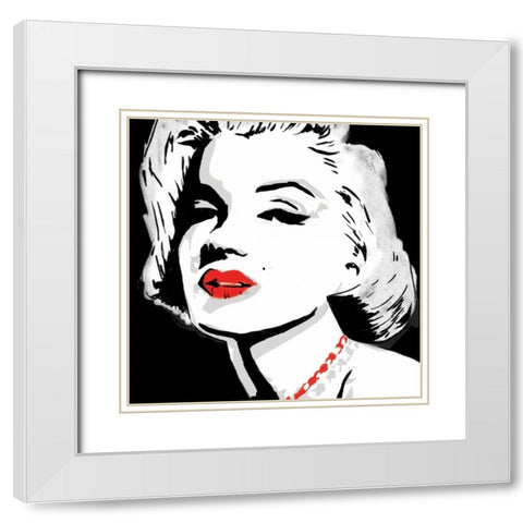 Mrs Monroe White Modern Wood Framed Art Print with Double Matting by Rodriquez Jr, Enrique