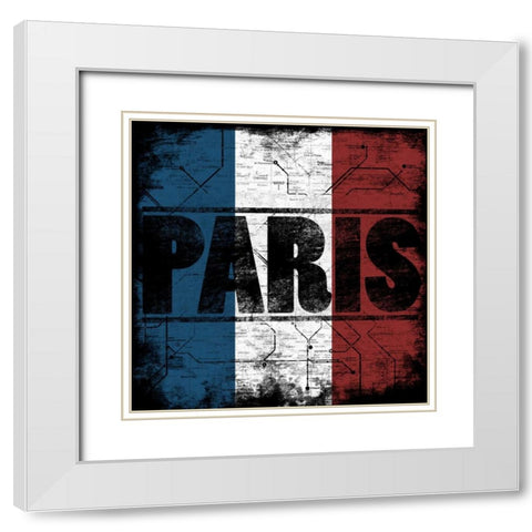 Paris Metro C White Modern Wood Framed Art Print with Double Matting by Rodriquez Jr, Enrique