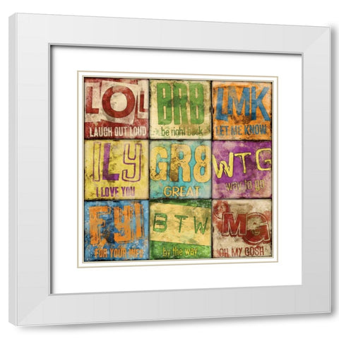 Text 9Patch White Modern Wood Framed Art Print with Double Matting by Rodriquez Jr, Enrique