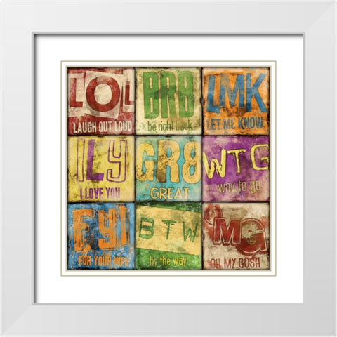 Text 9Patch White Modern Wood Framed Art Print with Double Matting by Rodriquez Jr, Enrique