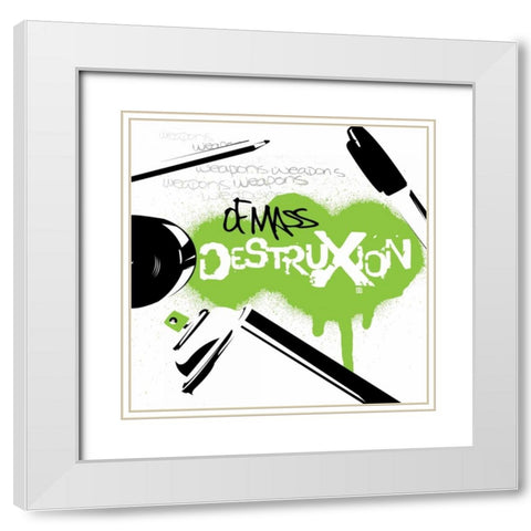 WMD White Modern Wood Framed Art Print with Double Matting by Rodriquez Jr, Enrique