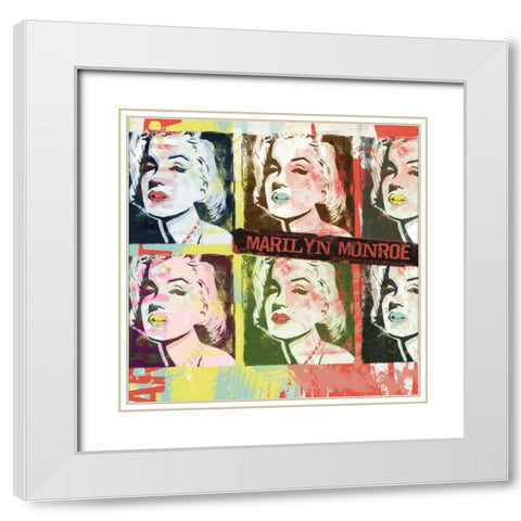 Monroe Figures White Modern Wood Framed Art Print with Double Matting by Rodriquez Jr, Enrique