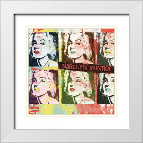 Monroe Figures White Modern Wood Framed Art Print with Double Matting by Rodriquez Jr, Enrique