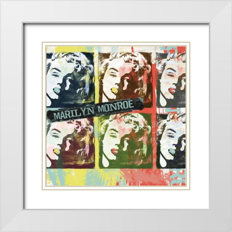 Monroe Figures 2 White Modern Wood Framed Art Print with Double Matting by Rodriquez Jr, Enrique