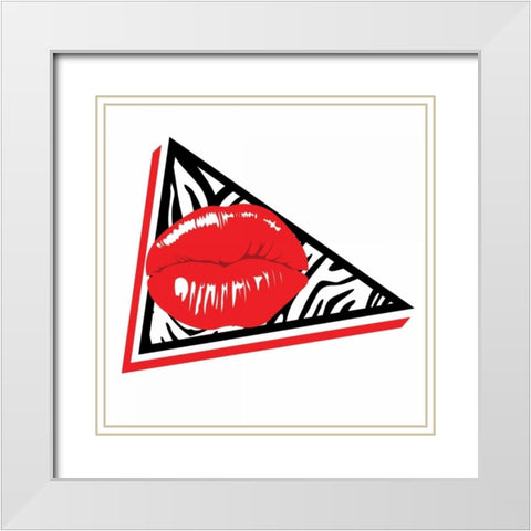 Abstract Lip Mate White Modern Wood Framed Art Print with Double Matting by Rodriquez Jr, Enrique