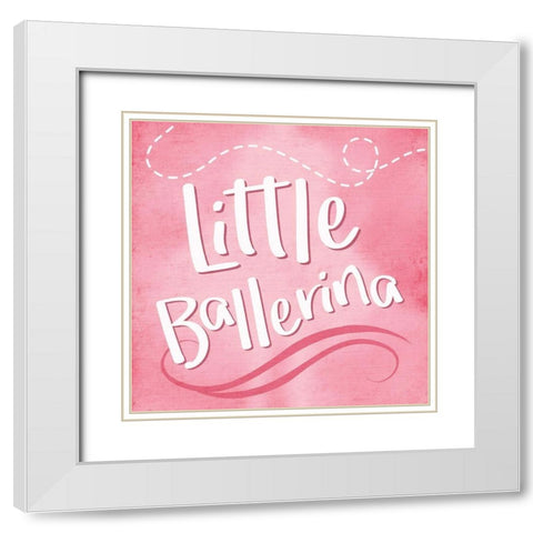 Little Ballerina White Modern Wood Framed Art Print with Double Matting by Rodriquez Jr, Enrique