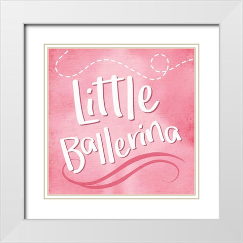 Little Ballerina White Modern Wood Framed Art Print with Double Matting by Rodriquez Jr, Enrique