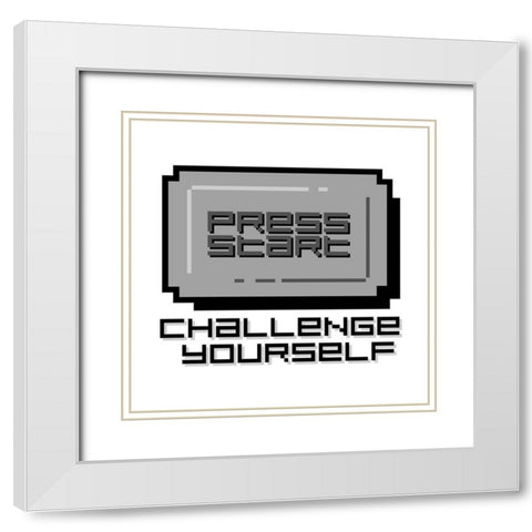 Challenge Yourself White Modern Wood Framed Art Print with Double Matting by Rodriquez Jr, Enrique