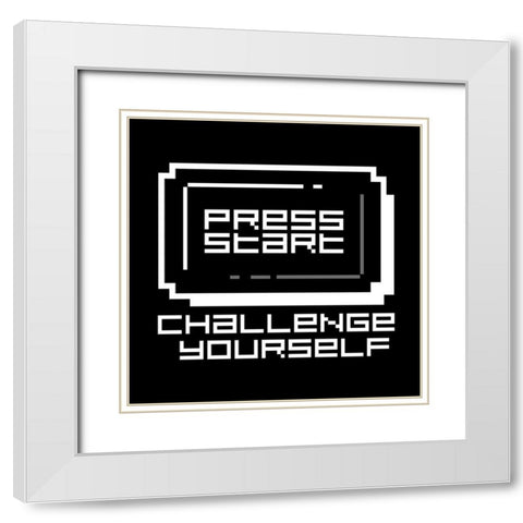 Challenge Yourself Black White Modern Wood Framed Art Print with Double Matting by Rodriquez Jr, Enrique