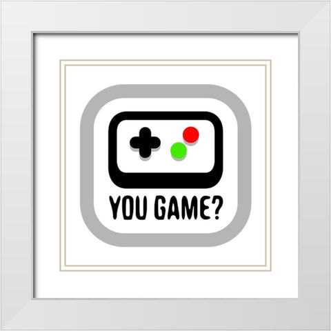 You Game Color White Modern Wood Framed Art Print with Double Matting by Rodriquez Jr, Enrique