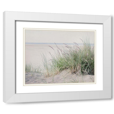 Steps To The Beach II White Modern Wood Framed Art Print with Double Matting by Urquhart, Elizabeth