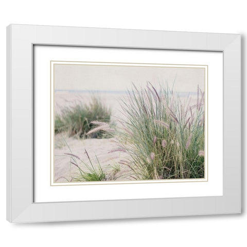 Steps To The Beach III White Modern Wood Framed Art Print with Double Matting by Urquhart, Elizabeth
