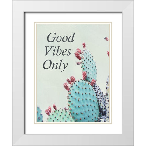 Good Vibes Only White Modern Wood Framed Art Print with Double Matting by Urquhart, Elizabeth