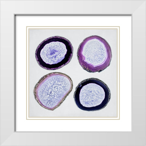 Geode Collection 1 White Modern Wood Framed Art Print with Double Matting by Urquhart, Elizabeth