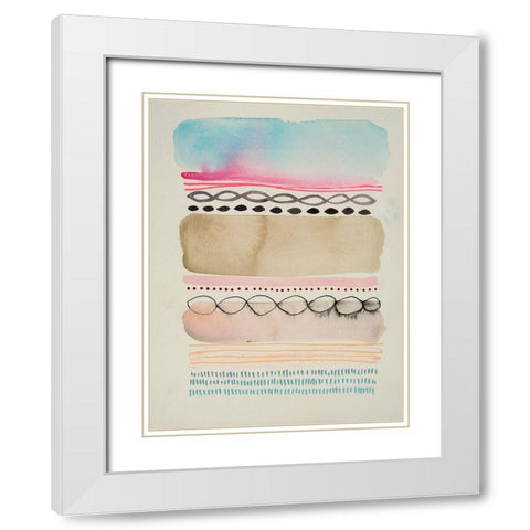 Boundary 2 White Modern Wood Framed Art Print with Double Matting by Evans-Sills, Faith