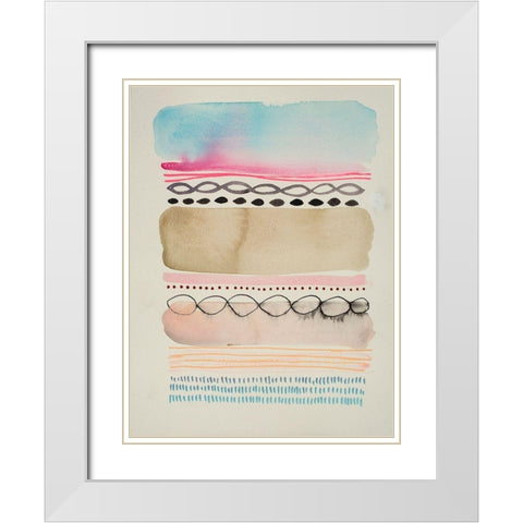 Boundary 2 White Modern Wood Framed Art Print with Double Matting by Evans-Sills, Faith