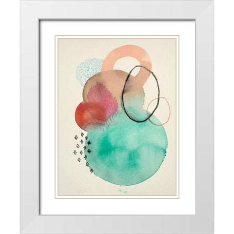 Splash 2 White Modern Wood Framed Art Print with Double Matting by Evans-Sills, Faith
