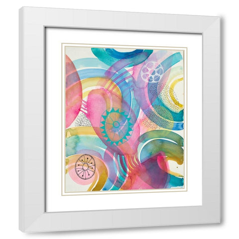 Joyful 1 White Modern Wood Framed Art Print with Double Matting by Evans-Sills, Faith