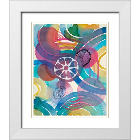 Joyful 2 White Modern Wood Framed Art Print with Double Matting by Evans-Sills, Faith