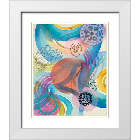 Joyful 3 White Modern Wood Framed Art Print with Double Matting by Evans-Sills, Faith