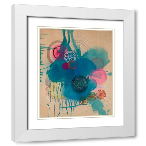 PolyBlue White Modern Wood Framed Art Print with Double Matting by Evans-Sills, Faith