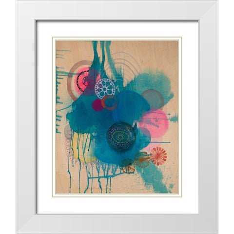 PolyBlue White Modern Wood Framed Art Print with Double Matting by Evans-Sills, Faith