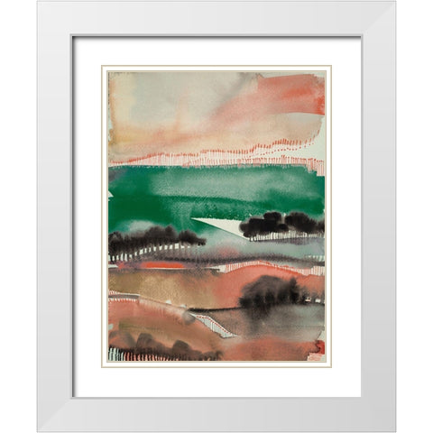 Sunrise Valley 2 White Modern Wood Framed Art Print with Double Matting by Evans-Sills, Faith