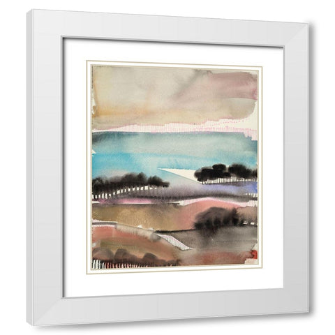 Sunrise Valley White Modern Wood Framed Art Print with Double Matting by Evans-Sills, Faith