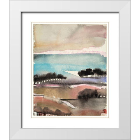 Sunrise Valley White Modern Wood Framed Art Print with Double Matting by Evans-Sills, Faith
