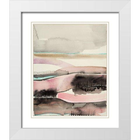 Sunset Ridge White Modern Wood Framed Art Print with Double Matting by Evans-Sills, Faith
