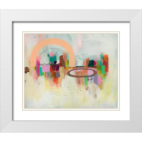 Ripples White Modern Wood Framed Art Print with Double Matting by Evans-Sills, Faith