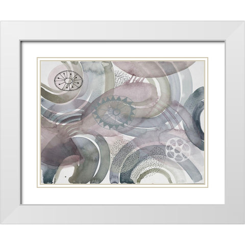 Joyful Spheres 1 White Modern Wood Framed Art Print with Double Matting by Evans-Sills, Faith