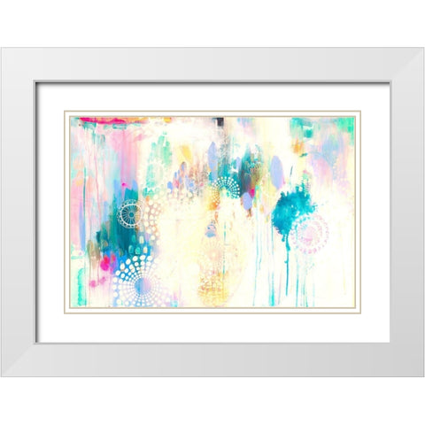 Pastel Fling White Modern Wood Framed Art Print with Double Matting by Evans-Sills, Faith