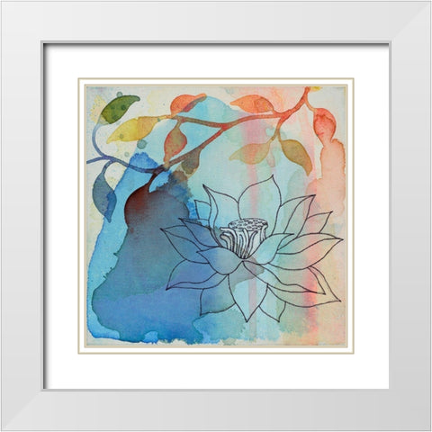 Calm Lotus 1 White Modern Wood Framed Art Print with Double Matting by Evans-Sills, Faith