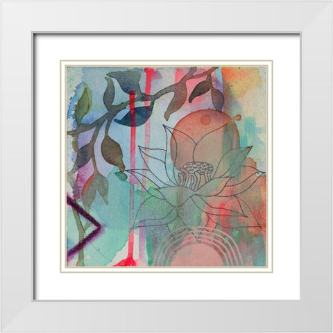 Calm Lotus 2 White Modern Wood Framed Art Print with Double Matting by Evans-Sills, Faith